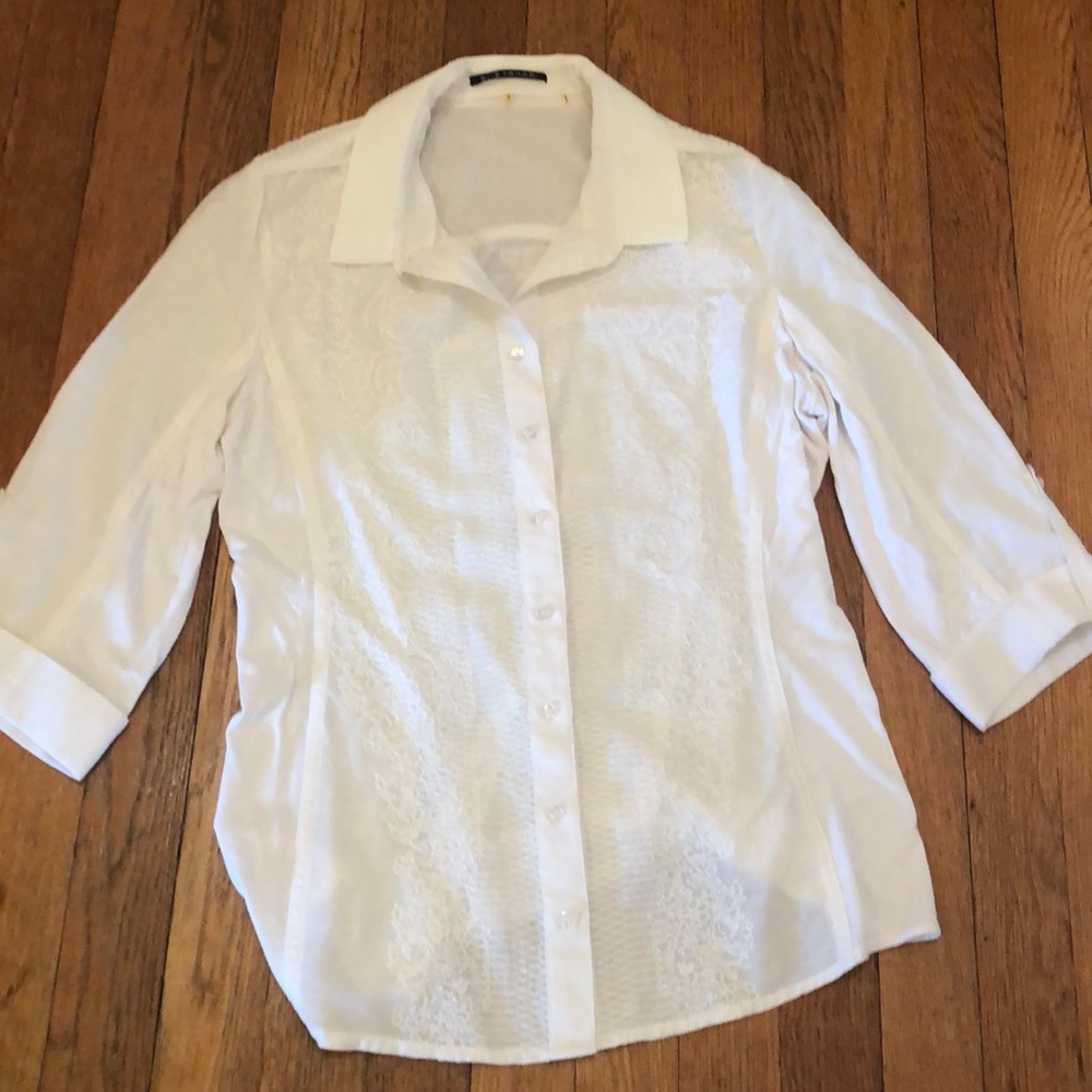 White tailored summer shirt By Elie Tahari